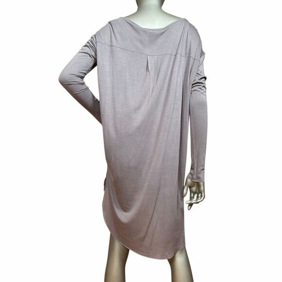 Thomas Wylde Scull Graphic Long Sleeve Oversized Tunic Silk Dress – Gray S /M (0 - Picture 7 of 14